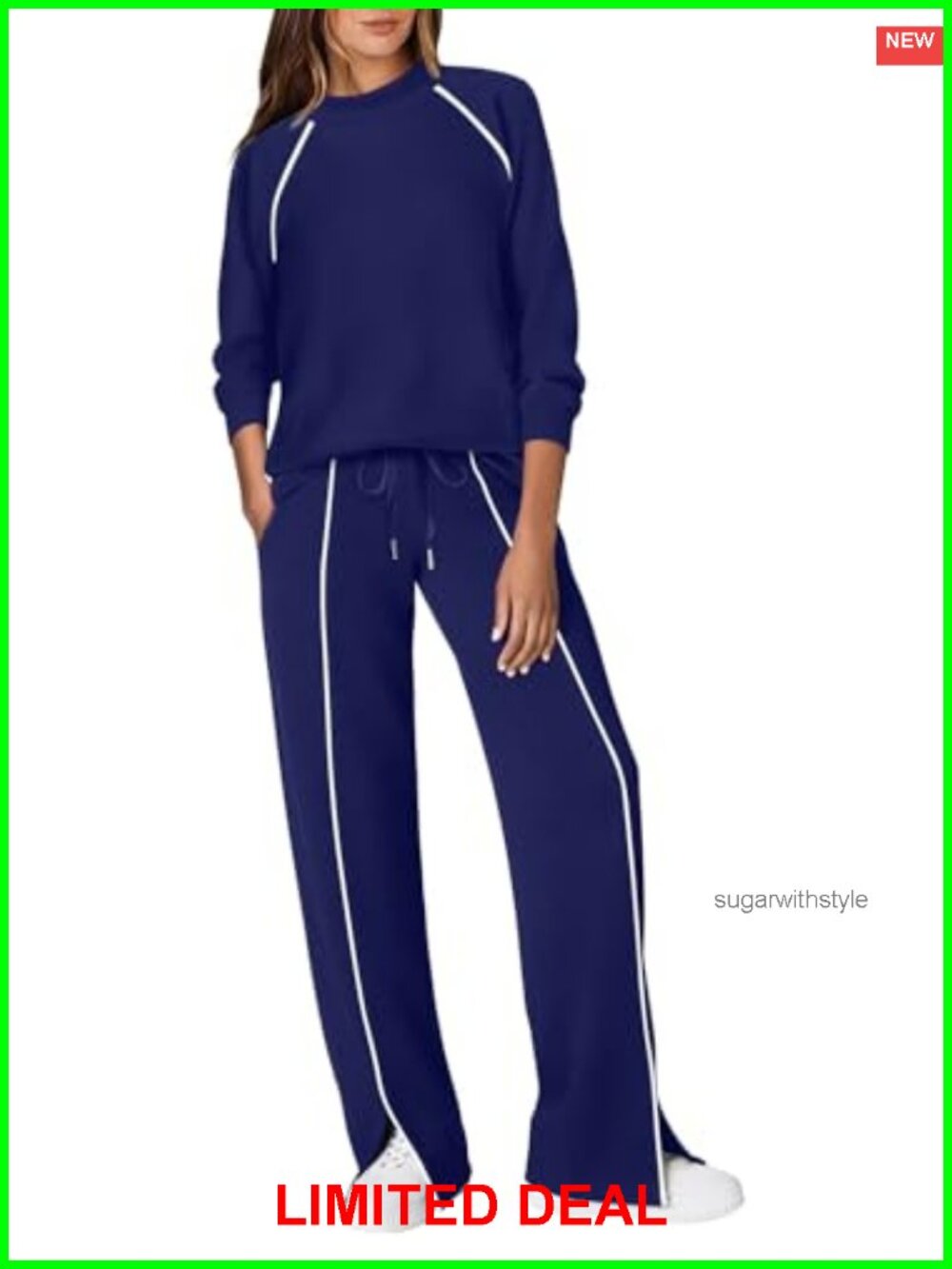 Women 2 Piece Lounge Set Mock Neck Track Suit Sweat Set